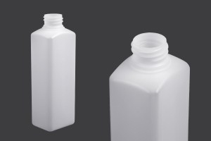 Μπουκάλι πλαστικό τετράγωνο 300ml ημιδιάφανο με στόμιο 28/410-εικόνα_προϊοντική