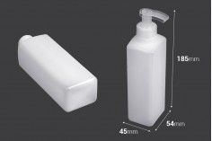 Bottiglia di plastica semi-trasparente 300ml quadrata 28/400