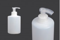 Runde Kunststoffflasche mit Pumpe 300 ml für Cremeseife, halbtransparent