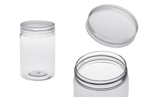 Transparente Pet Dose 250ml 64x101,5 mm mit Deckel- 12 Stücke-εικόνα_προϊοντική
