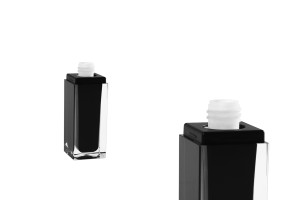 Luxus Kosmetikflasche 30 ml schwarz mit Pumpe und Deckel-3