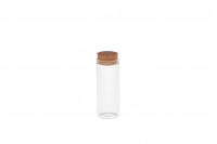 Small glass tube with cork stopper, suitable for wedding or christening favor