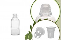 Petite bouteille en verre transparent pour une portion d'huile d'olive de 30 ml 