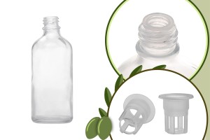 Petite bouteille en verre, transparente pour huile d’olive de 100 ml-imazh_produkt