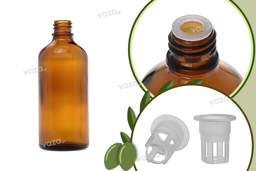 Braunglasflasche für Olivenöl Einzelportion 100 ml