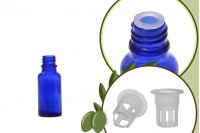 Bottle of olive oil 20 ml glass blue