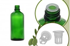 Petite bouteille en verre vert pour huile d’olive de 100 ml
