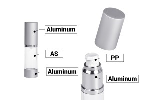 Flacon acrylique airless pour crème de 15 ml avec corps transparent et bouchon en aluminium-5