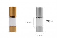Flacon airless pour crème de 30 ml avec corps transparent en acrylique et bouchon en aluminium