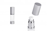Μπουκάλι airless ακρυλικό για κρέμα 15 ml με διάφανο σώμα  και καπάκι αλουμινίου