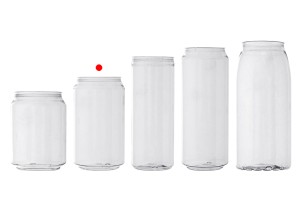 Canette en plastique (PET) 330 ml (court) transparent avec bouchon en aluminium (nécessite l'utilisation d'une machine à fermer) - 200 pcs-εικόνα_σύνθεση