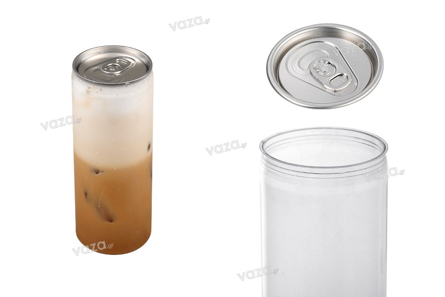 Μπουκάλι πλαστικό (PET) 330 ml (ψηλό) διάφανο με καπάκι αλουμινίου (απαιτείται η χρήση κλειστικού μηχανήματος) - 200 τμχ