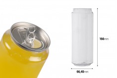 Plastikdosen für Getränke (PET) 500 ml in klarer Farbe - 100 Stück