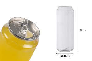 Flacon en plastique (PET) 500 ml transparent avec bouchon en aluminium (nécessite l'utilisation d'une machine à fermer) - 100 pcs-2