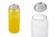 500 ml Bottiglia in plastica (PET) trasparente con tappo in alluminio - 100 pz