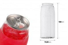 650 ml Bottiglia in plastica (PET) trasparente con tappo in alluminio - 100 pz