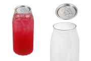 Flacon en plastique (PET) 650 ml transparent avec bouchon en aluminium (nécessite l&#39;utilisation d&#39;une machine à fermer) - 100 pcs