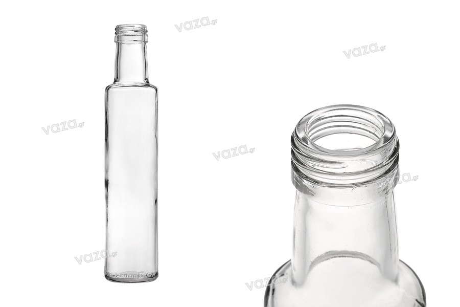 Dorica bouteille transparente pour huile d'olive et vinaigre de 250 ml (PP 31.5) - 50 pcs