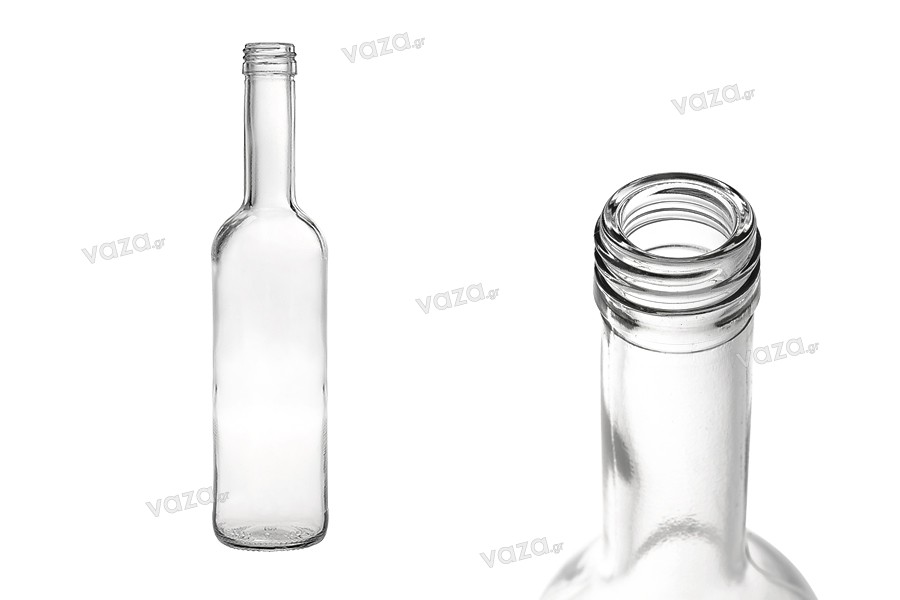 350ml glass spirit bottle with PP28 finish