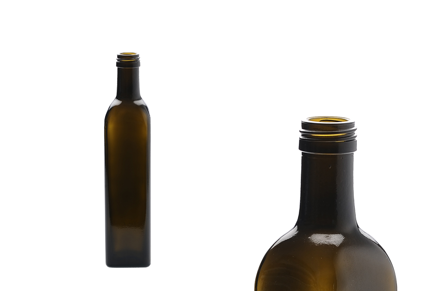Bottiglia per olio in vetro marasca con tappo