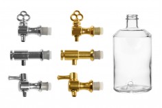 Glasflasche 1000 ml für Parfums mit Halterung für einen Wasserhahn (wählen Sie den Wasserhahn aus dem Zubehör)*