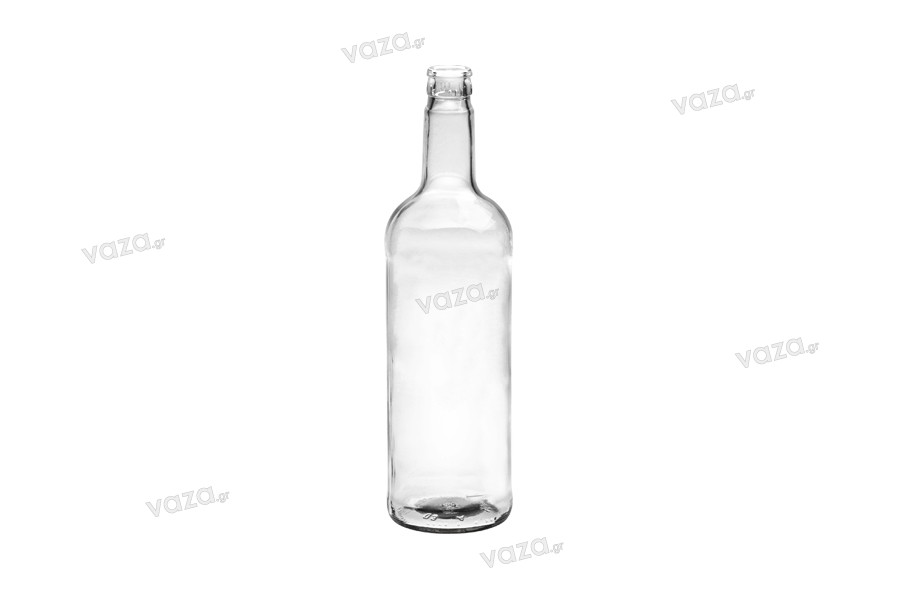 1000ml glass bottle with long neck for water and spirits with 1031/47 guala safety cap