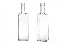 Carafe en verre pour boissons et huile de 700 ml en forme rectangulaire