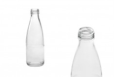 Flacon de sticlă de 250 ml, transparent pentru sucuri și băuturi