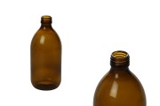 Bouteille pharmaceutique en verre de 500 ml pour parfums et huiles de couleur caramel