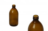 Bouteille pharmaceutique en verre de 500 ml pour parfums et huiles de couleur caramel