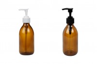 250ml amber glass bottle with plastic pump