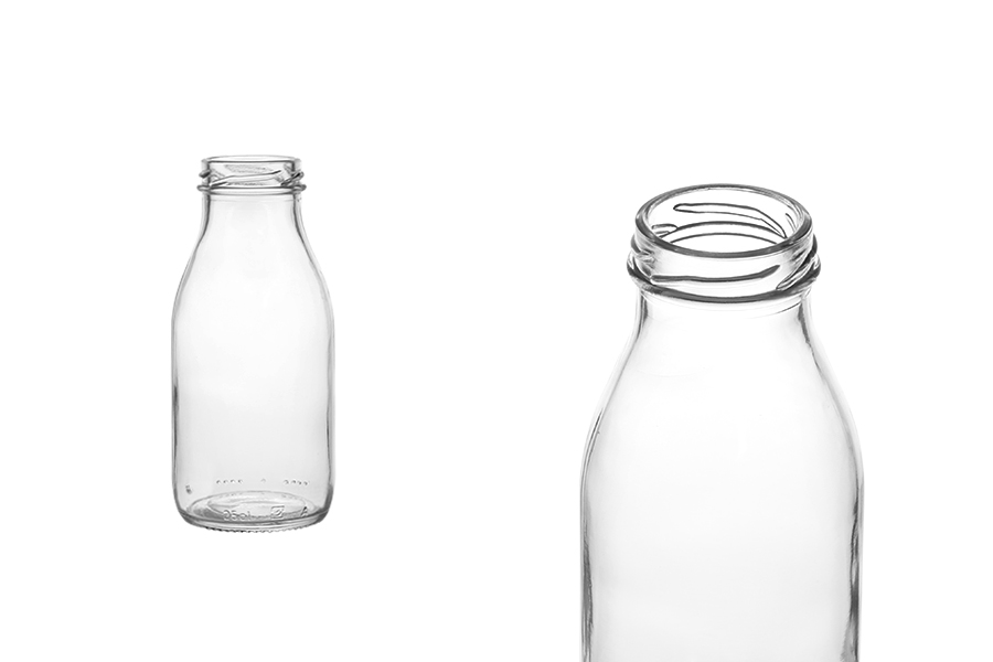 Bottiglia in vetro latte/succo 250 ml con capsula twist off TO 43