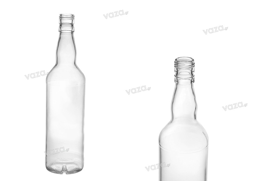 Transparent 700ml wine and spirit glass bottle
