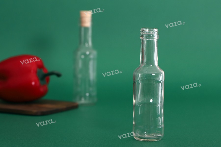 Bottiglia in vetro da 100 ml, trasparente per vino e bevande