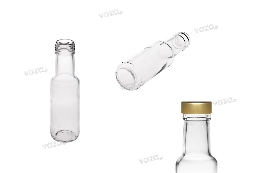 Bottiglia in vetro trasparente da 100 ml