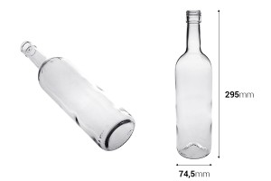 Glasflasche 750ml Stelvin Leggera PP30 für Wein - 35 Stk-2