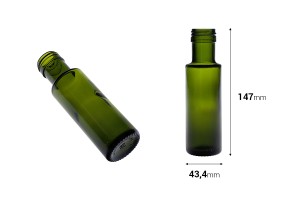 Bouteille en verre 100 ml (Dorica) PP 31.5 de couleur verte - 63 pcs-εικόνα_διαστάσεις