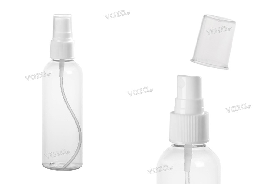 100ml PET bottle with spray pump for  slightly fat-texture fluids - available in a package with 12 pieces
