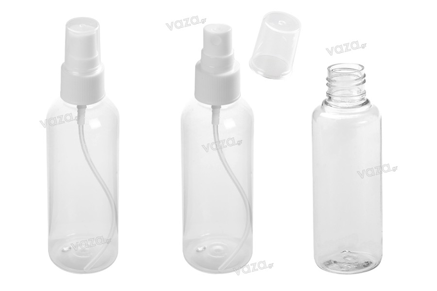 100ml PET bottle with spray pump for  slightly fat-texture fluids - available in a package with 12 pieces