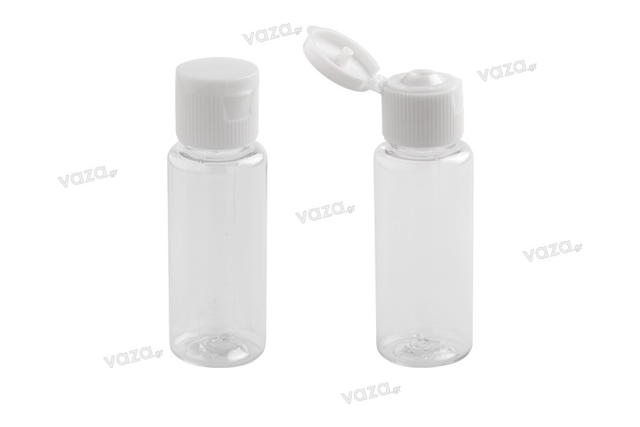 Flacon de shampooing de 25 ml en plastique avec couvercle flip-flop - Lot de 50 pièces