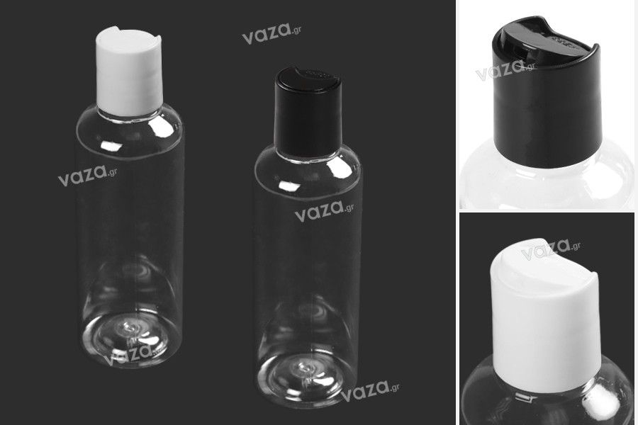 100ml plastic bottle with disc top cap - available in a package with 12 pieces