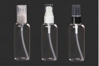 Transparent 100ml PET bottle for creams with pump dispenser, available in a package with 12 pieces