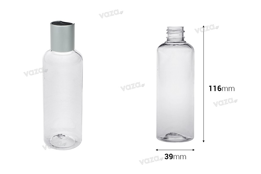 Μπουκάλι 100 ml πλαστικό διάφανο PP20 - 12 τμχ