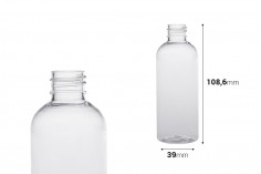 Bouteille de 100 ml en plastique PET transparent PP20 - 12 pcs