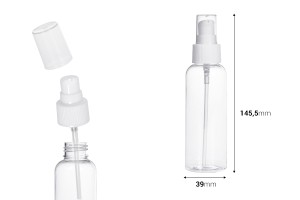Bouteille PET de 50 ml en plastique avec pompe pour crème PP20 - 12 pcs-2