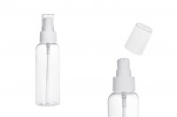 PET Bottle 100 ml with pump for cream - 12 pcs