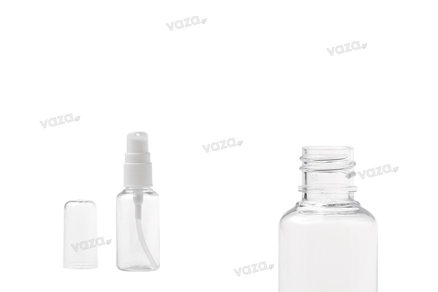 PET sticlă 30 ml cu pompă pentru cremă, în pachet de 12 bucăți