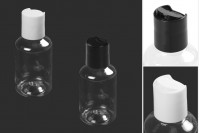 50 ml Plastikflasche (PET) mit Scheibendeckel - 12 Stk