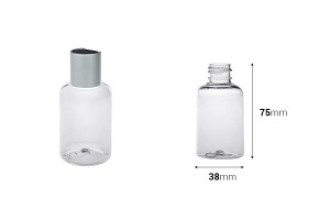 Flasche 50 ml Kunststoff (PET) transparent PP20 - 12 Stk-εικόνα_διαστάσεις