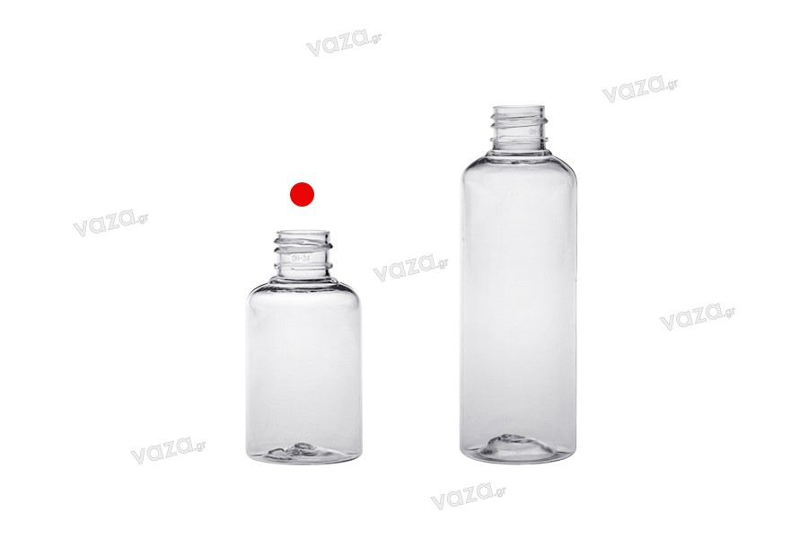 Μπουκάλι 50 ml πλαστικό (PET) διάφανο PP20 - 12 τμχ